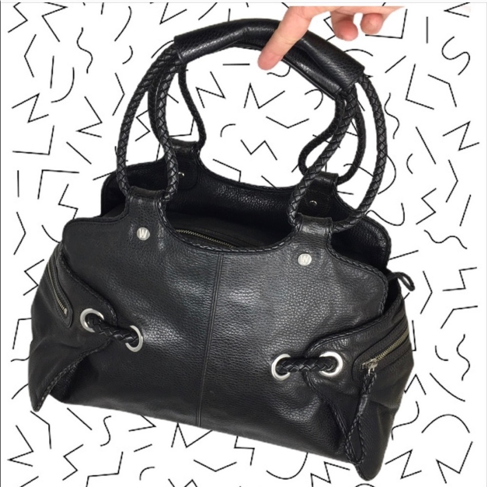 STUART WEITZMAN Large Leather Shoulder Bag Purse